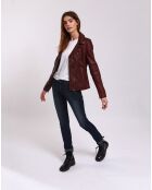 Perfecto en Cuir Laalia bordeaux