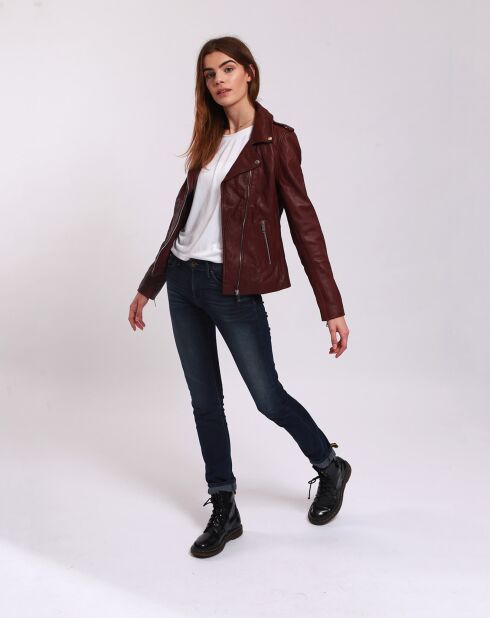 Perfecto en Cuir Laalia bordeaux