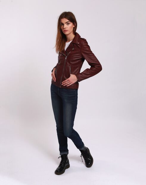 Perfecto en Cuir Laalia bordeaux