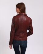 Perfecto en Cuir Laalia bordeaux