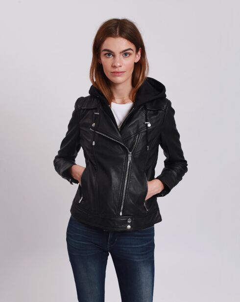 Veste en Cuir Laetizia noire