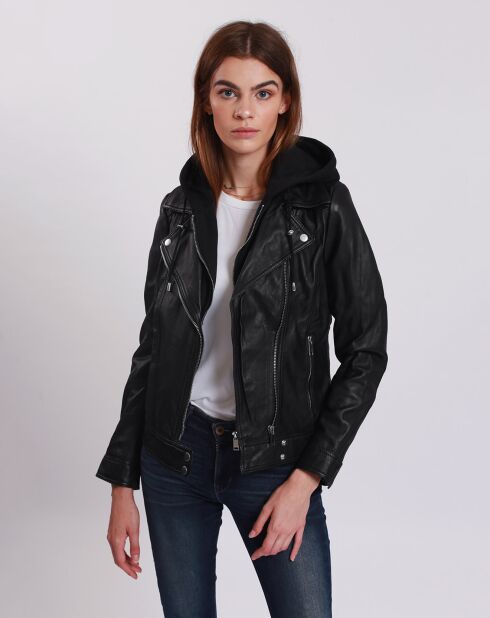 Veste en Cuir Laetizia noire
