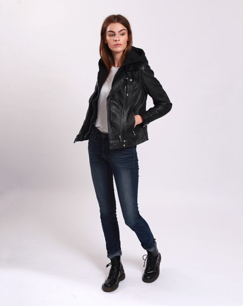 Veste en Cuir Laetizia noire