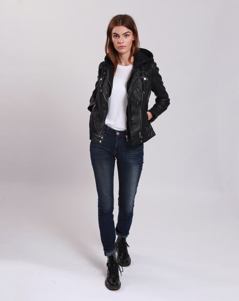 Veste en Cuir Laetizia noire