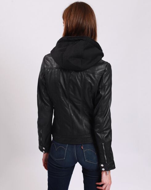 Veste en Cuir Laetizia noire