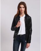 Veste en Cuir Lahyna noire