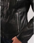 Veste en Cuir Lahyna noire