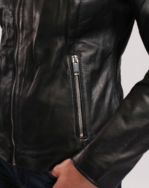 Veste en Cuir Lahyna noire