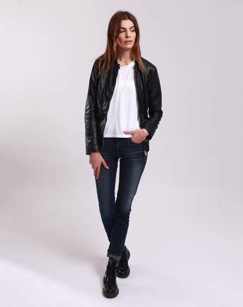 Veste en Cuir Lahyna noire