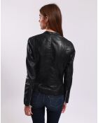 Veste en Cuir Lahyna noire