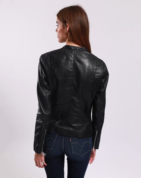 Veste en Cuir Lahyna noire