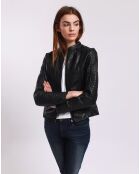 Veste en Cuir Laila noire