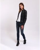 Veste en Cuir Laila noire