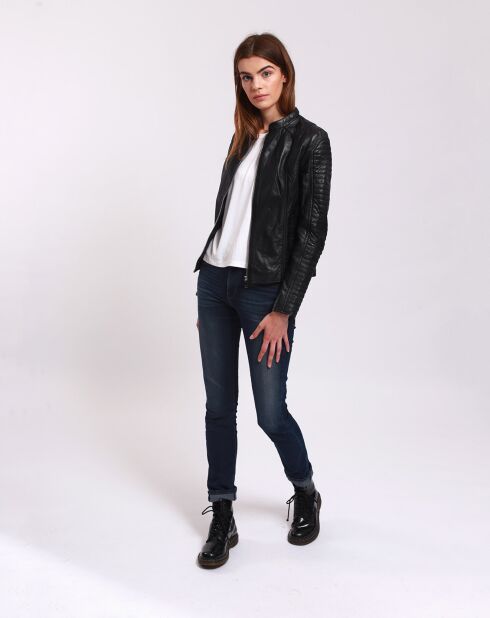 Veste en Cuir Laila noire