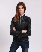 Veste en Cuir Laila noire