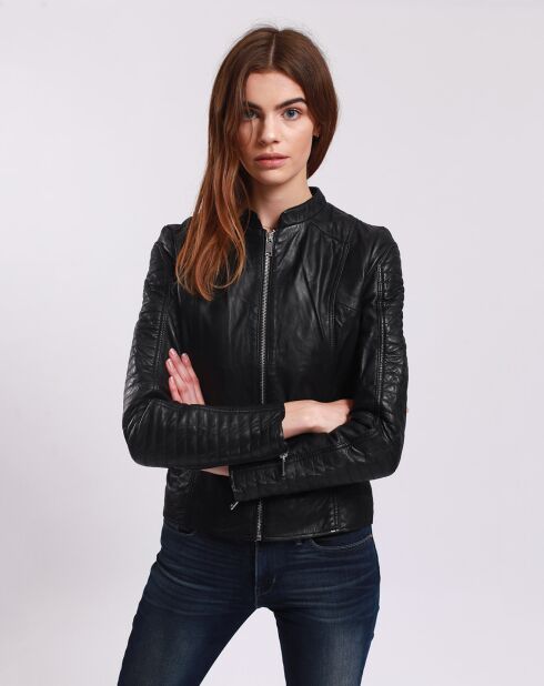 Veste en Cuir Laila noire