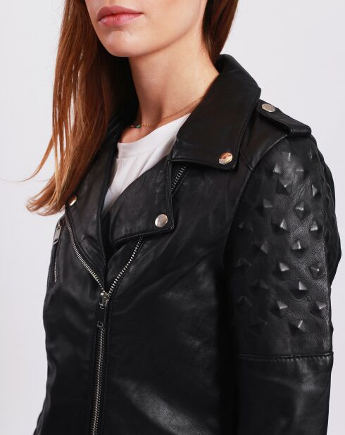Perfecto en Cuir Laima noir