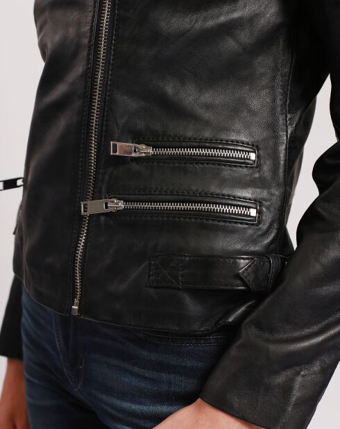 Perfecto en Cuir Laima noir