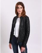 Veste en Cuir Laiyna noire