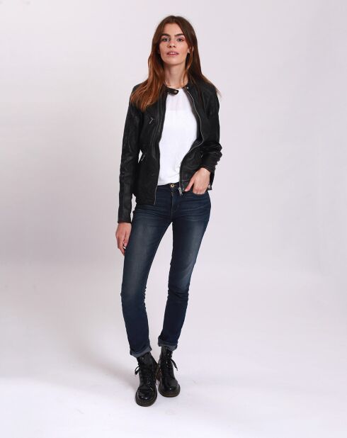 Veste en Cuir Laiyna noire