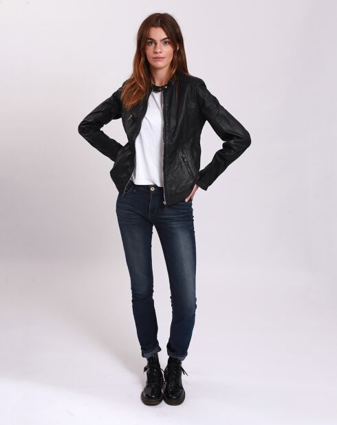 Veste en Cuir Laiyna noire