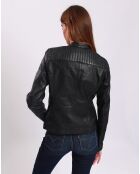 Veste en Cuir Laiyna noire