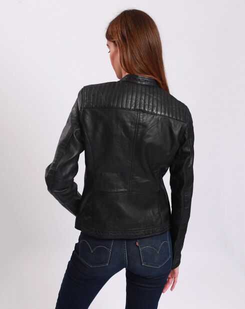 Veste en Cuir Laiyna noire