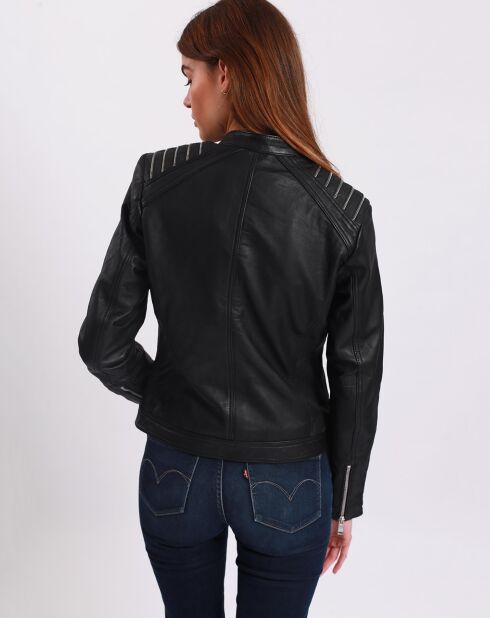 Veste en Cuir Lajoie noire