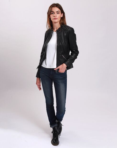 Veste en Cuir Lajoie noire
