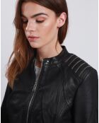Veste en Cuir Lajoie noire