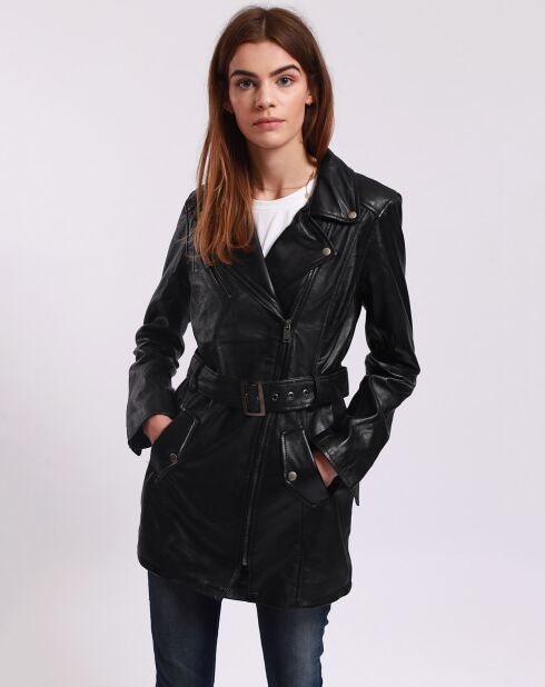 Trench en Cuir Lamara noir