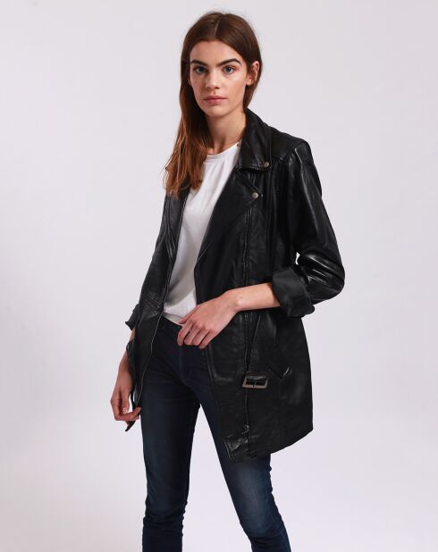 Trench en Cuir Lamara noir