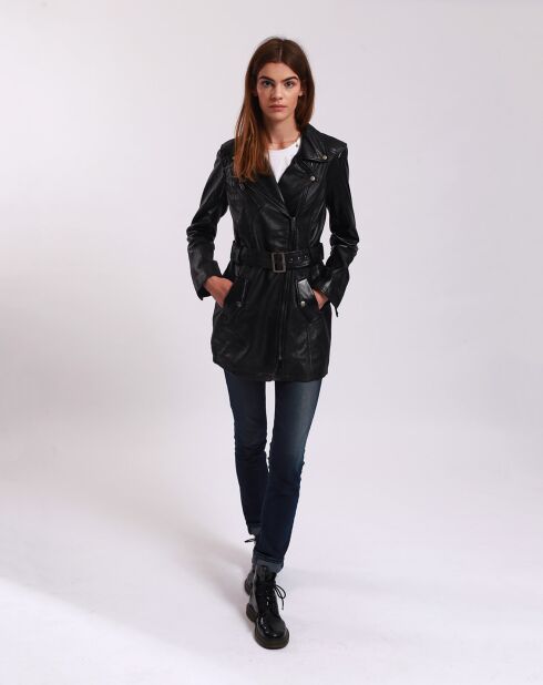 Trench en Cuir Lamara noir