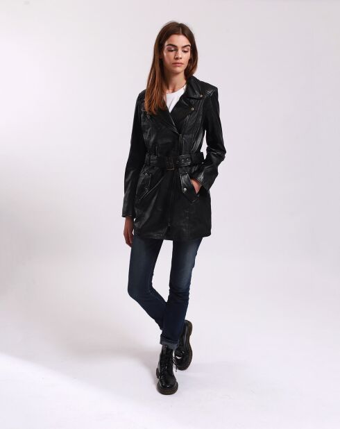 Trench en Cuir Lamara noir