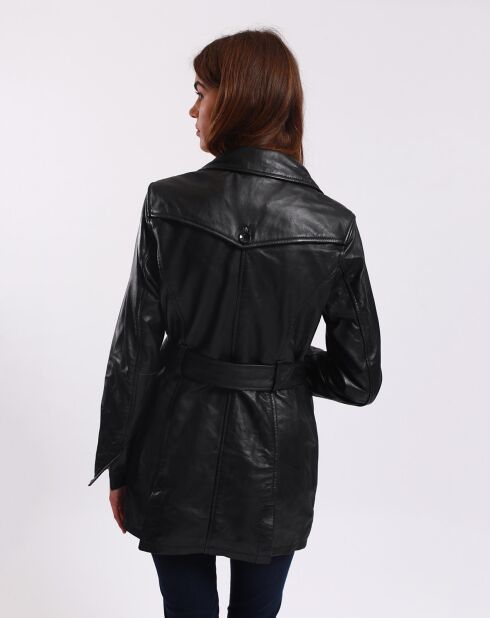 Trench en Cuir Lamara noir