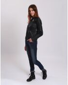 Veste en Cuir Lambertine noire