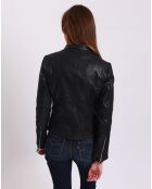 Veste en Cuir Lambertine noire