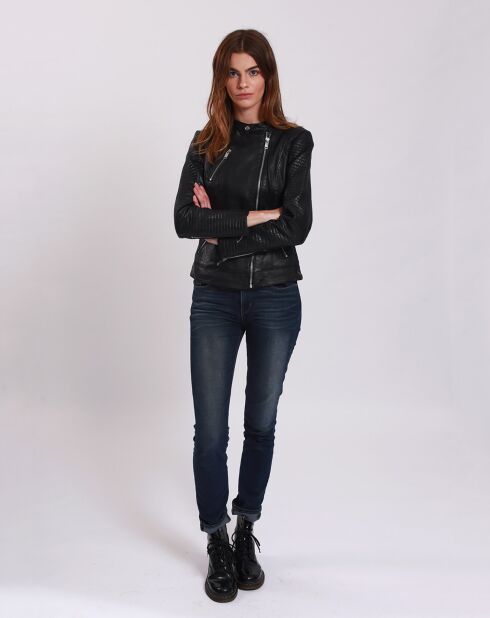 Veste en Cuir Lambertine noire