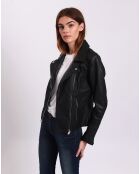 Veste en Cuir Lamya noire