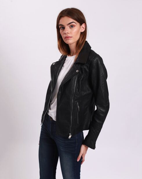 Veste en Cuir Lamya noire