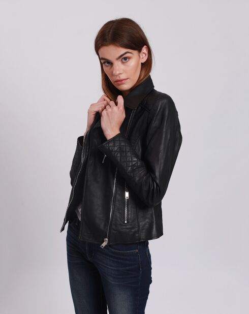 Veste en Cuir Lamya noire