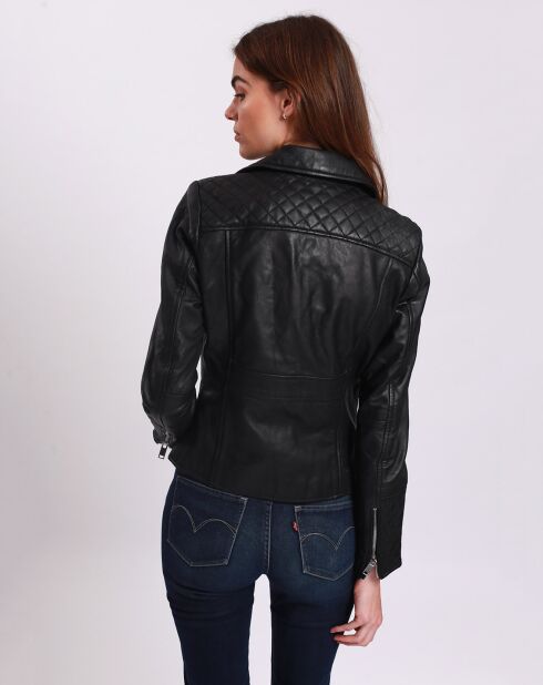 Veste en Cuir Lamya noire