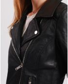 Veste en Cuir Lamya noire