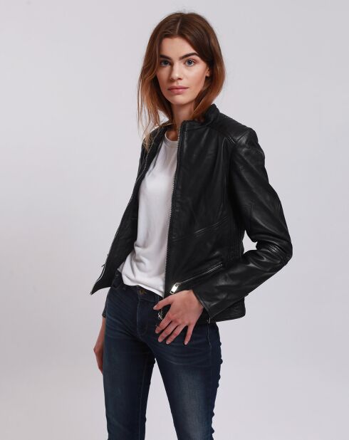 Veste en Cuir Latchimy noire