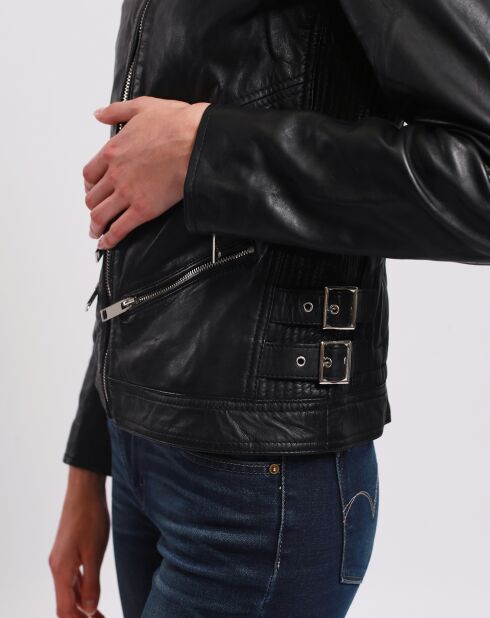 Veste en Cuir Latchimy noire