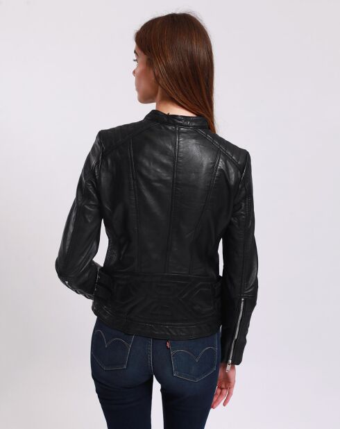Veste en Cuir Latchimy noire