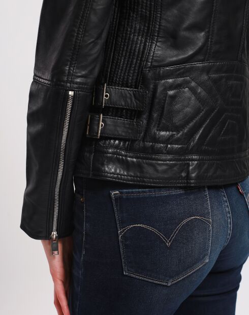 Veste en Cuir Latchimy noire