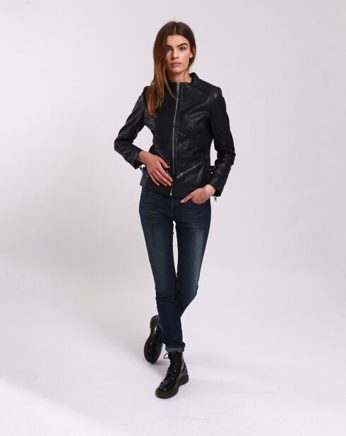 Veste en Cuir Latchimy noire