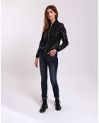 Bombers en Cuir Laude noire