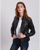 Veste en Cuir Laudine noire